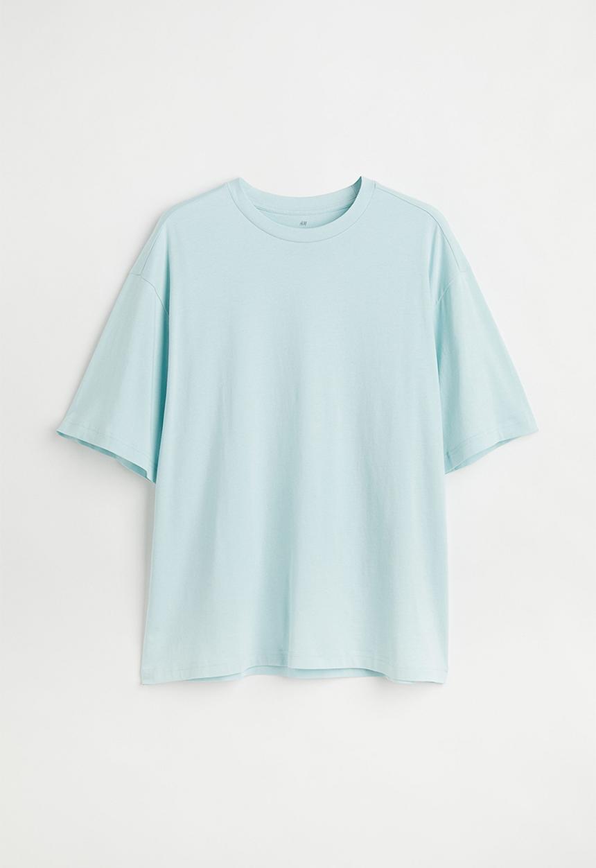 H&M - Relaxed fit T-shirt - light blue 