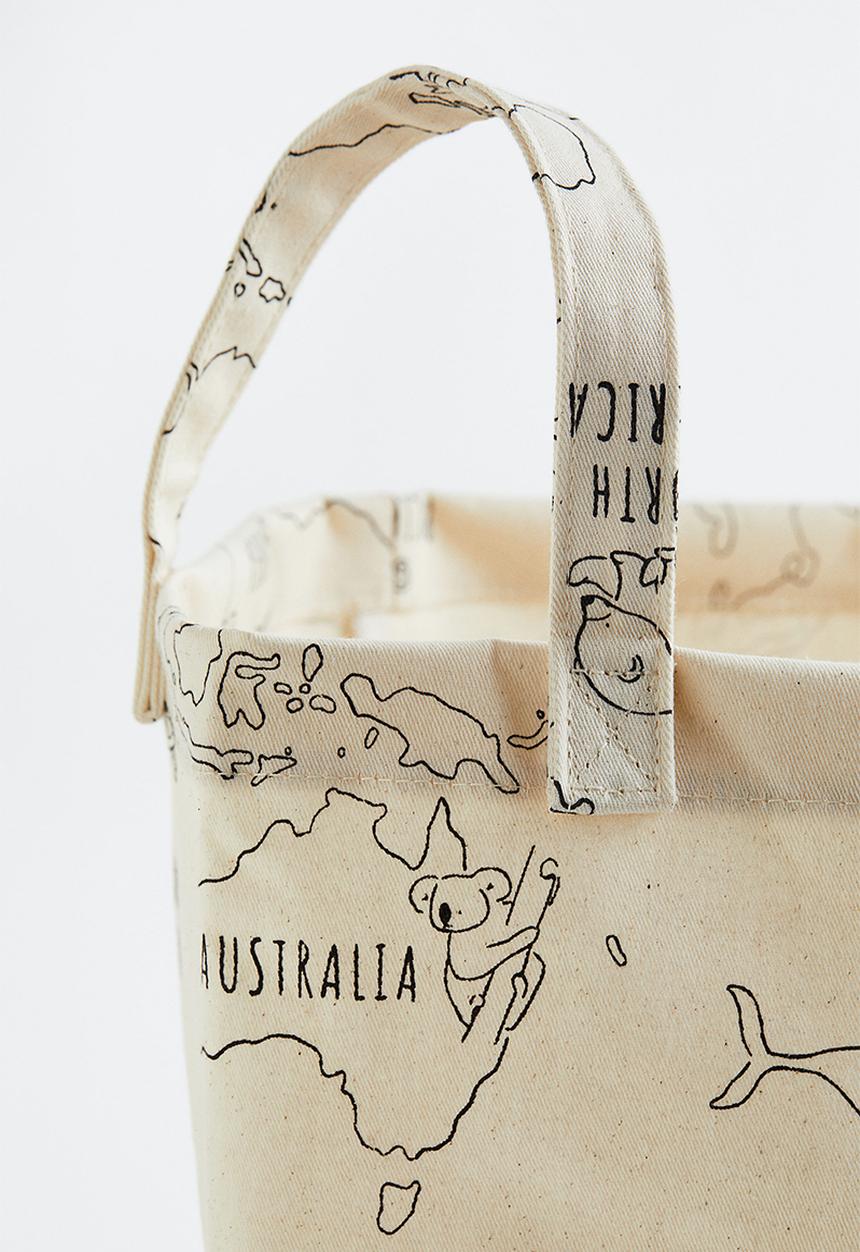 H&M - Printed storage basket - white/multi