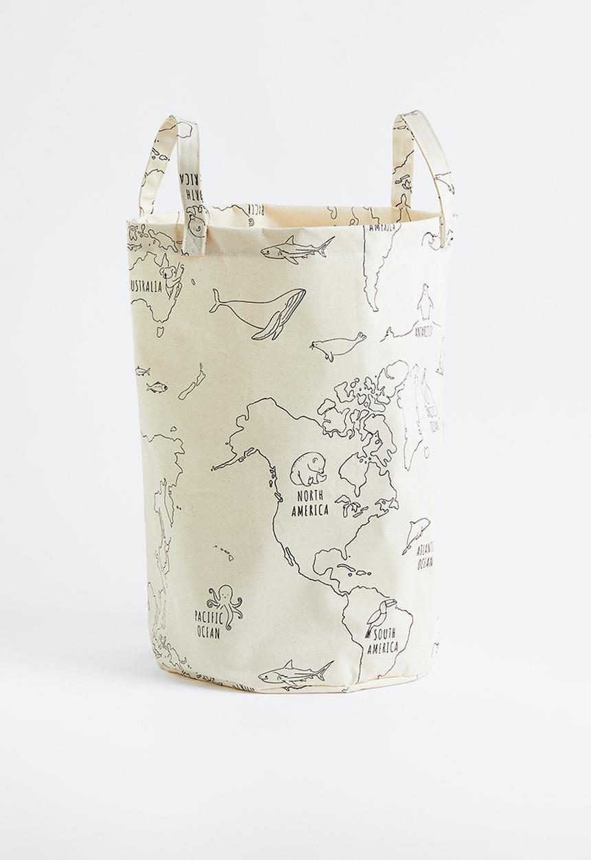 H&M - Printed storage basket - white/multi