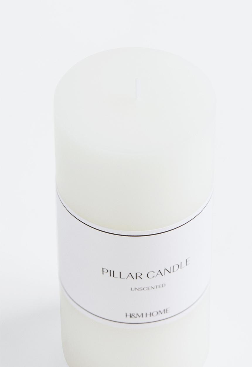 H&M - Large pillar candle - white