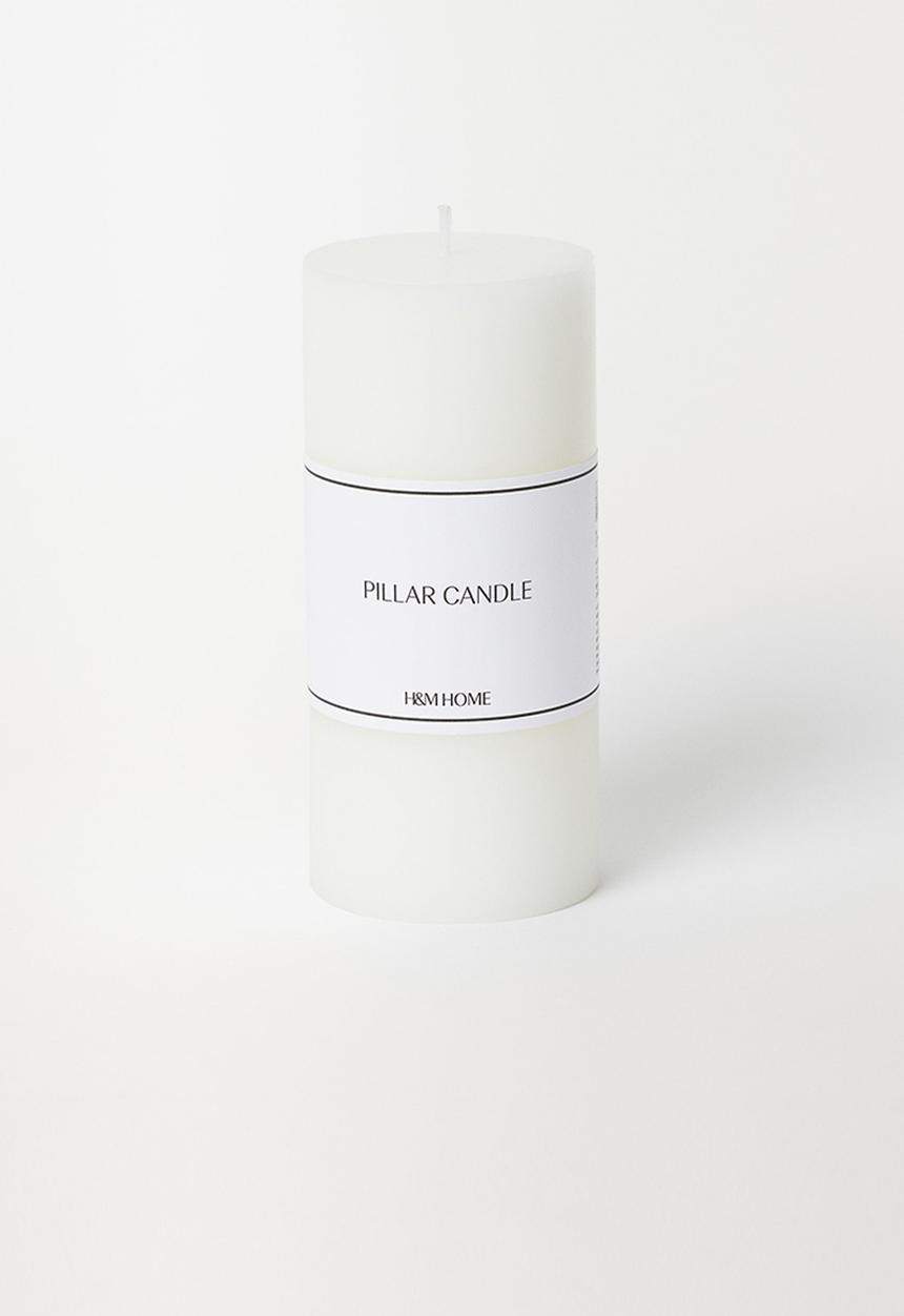 H&M - Large pillar candle - white