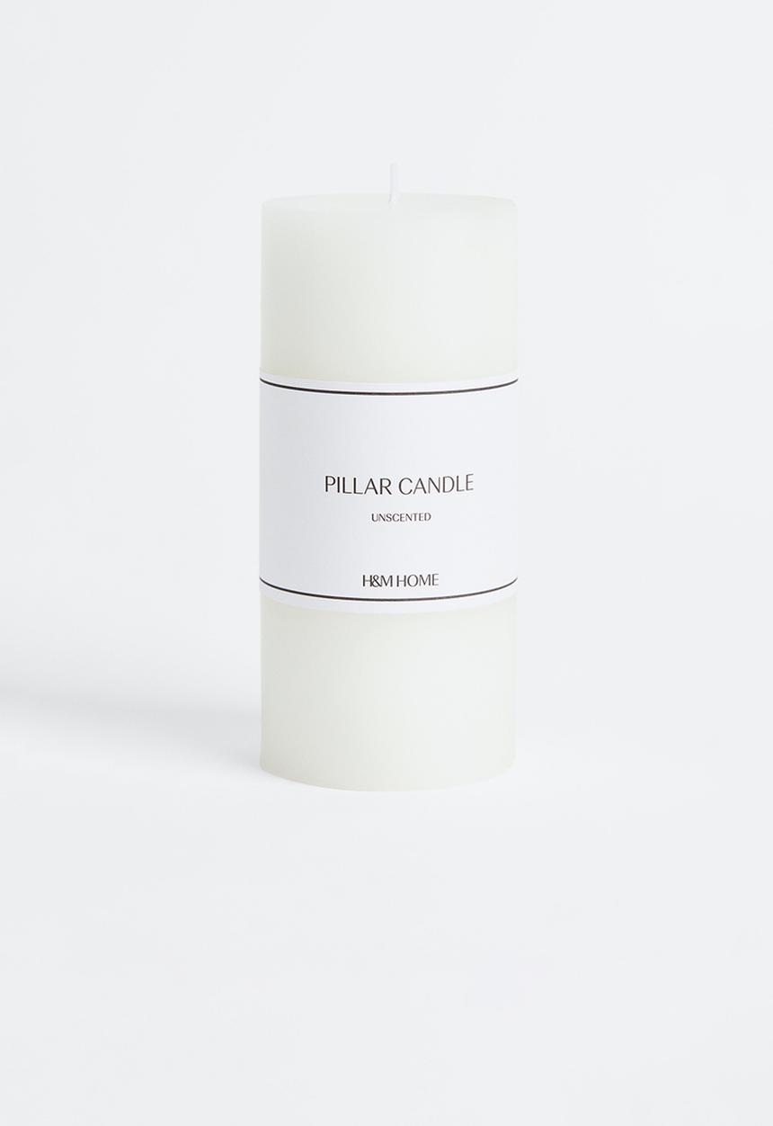 H&M - Large pillar candle - white