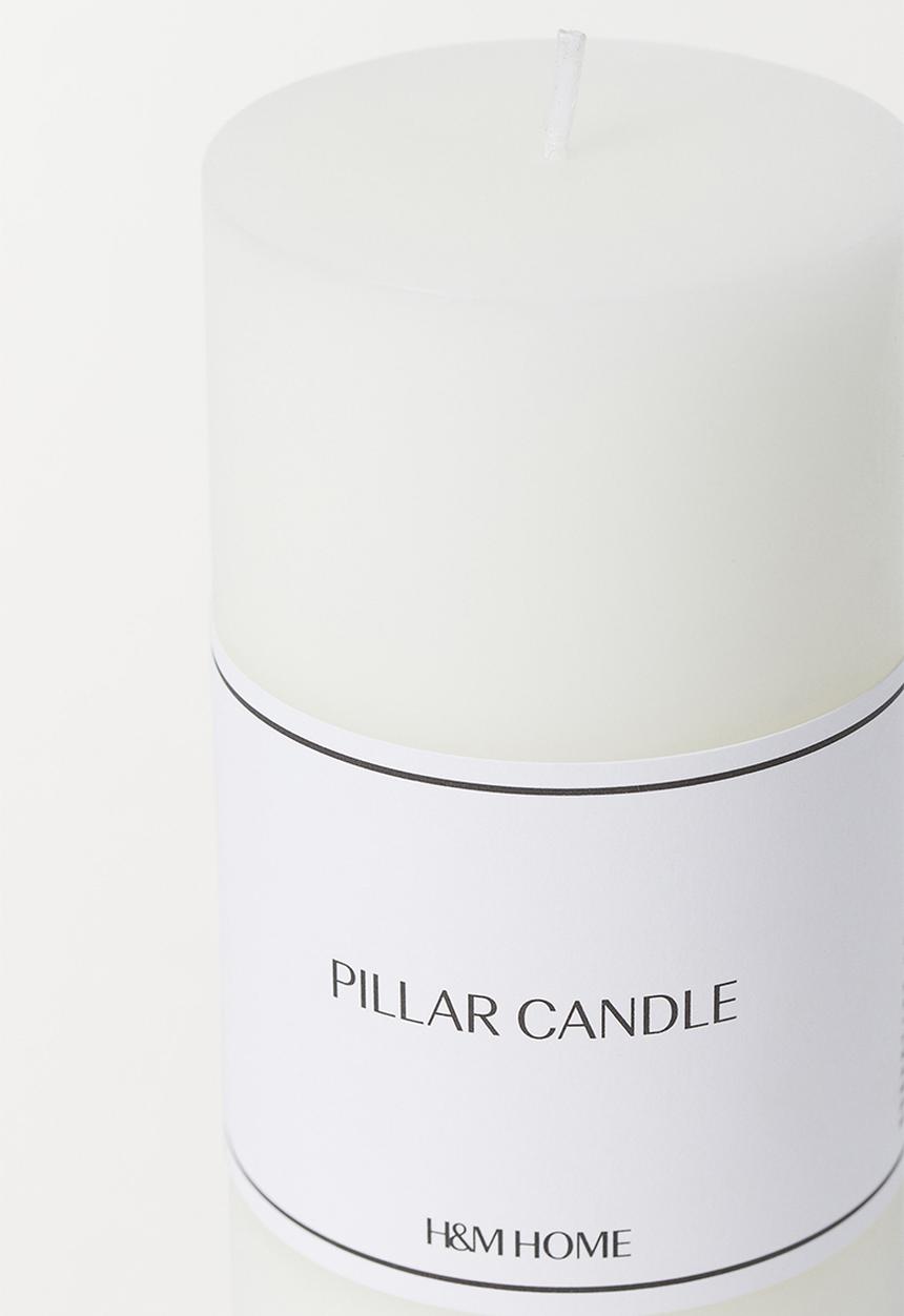 H&M - Large pillar candle - white