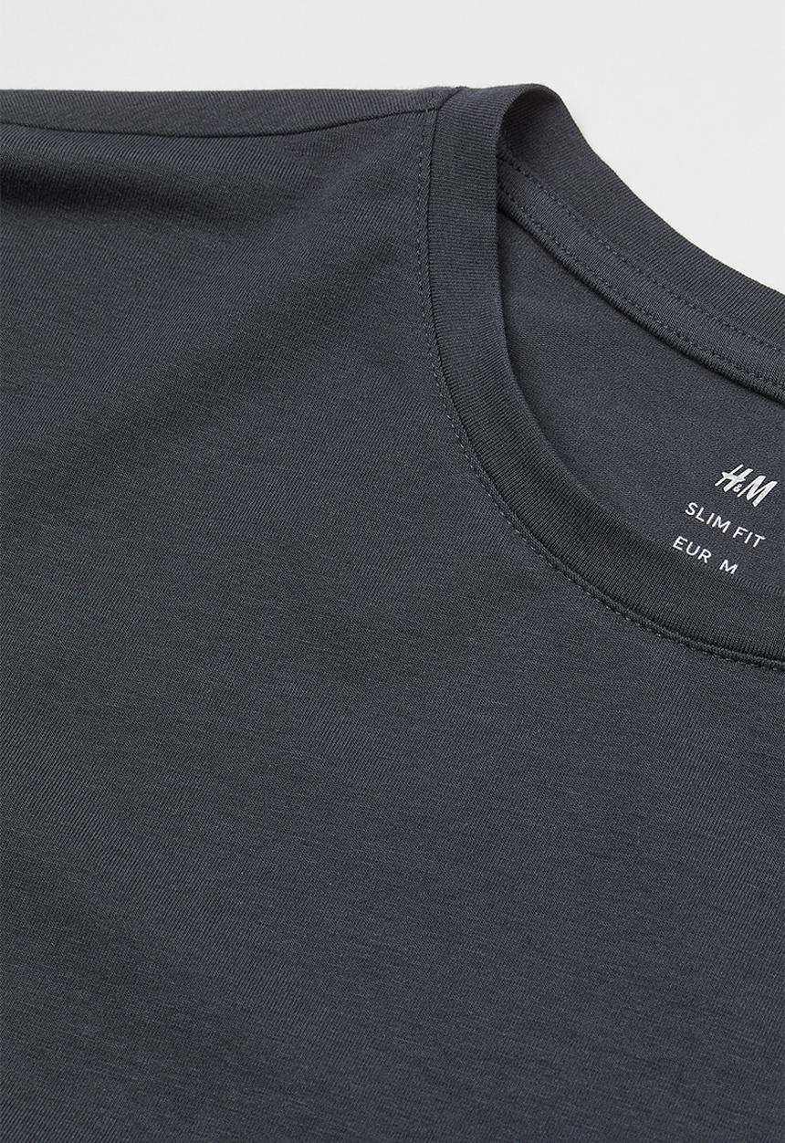 H&M - Slim fit jersey top - dark grey