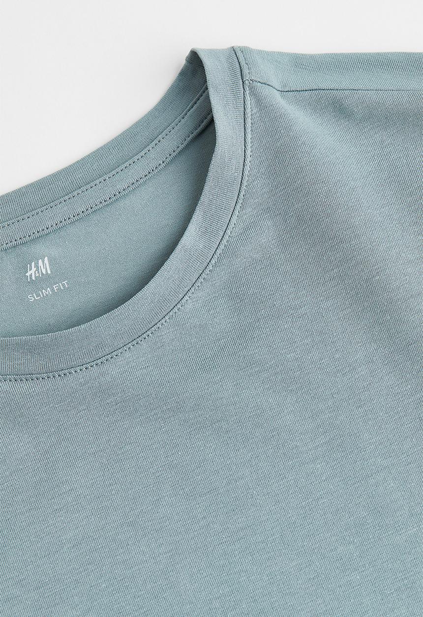 H&M - Slim fit jersey top - turquoise