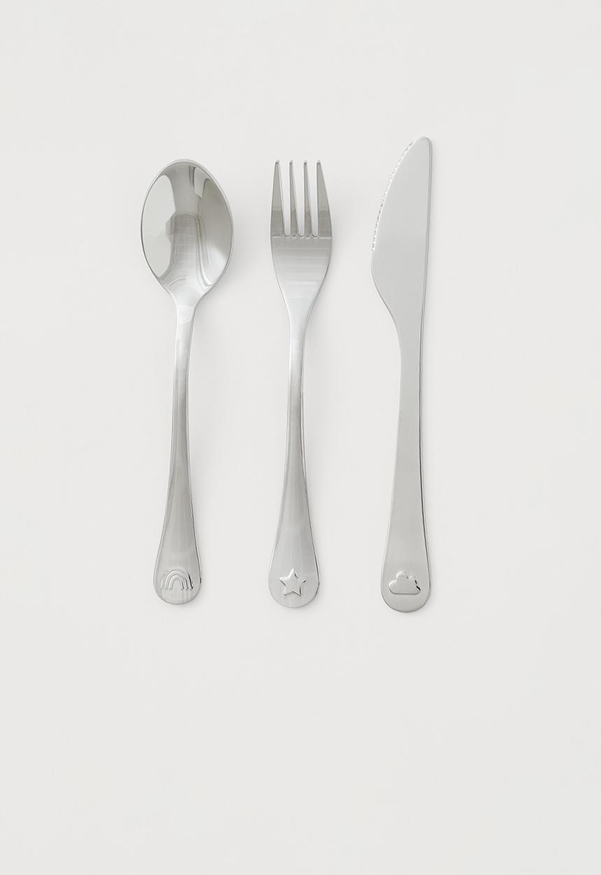 H&M - 3-piece children’s cutlery set - silver