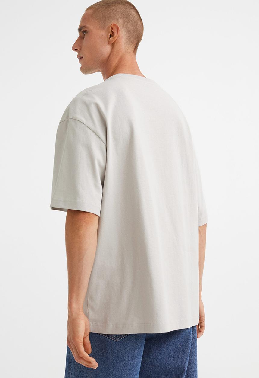 H&M - Relaxed fit T-shirt - light greige 