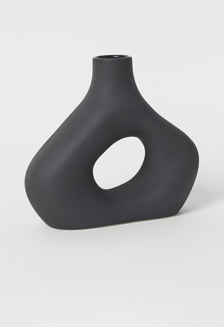 H&M - Stoneware vase - black