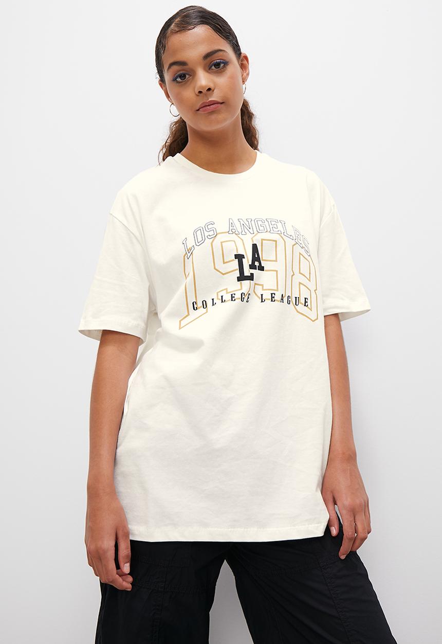 Blake - Relaxed graphic tee - ecru