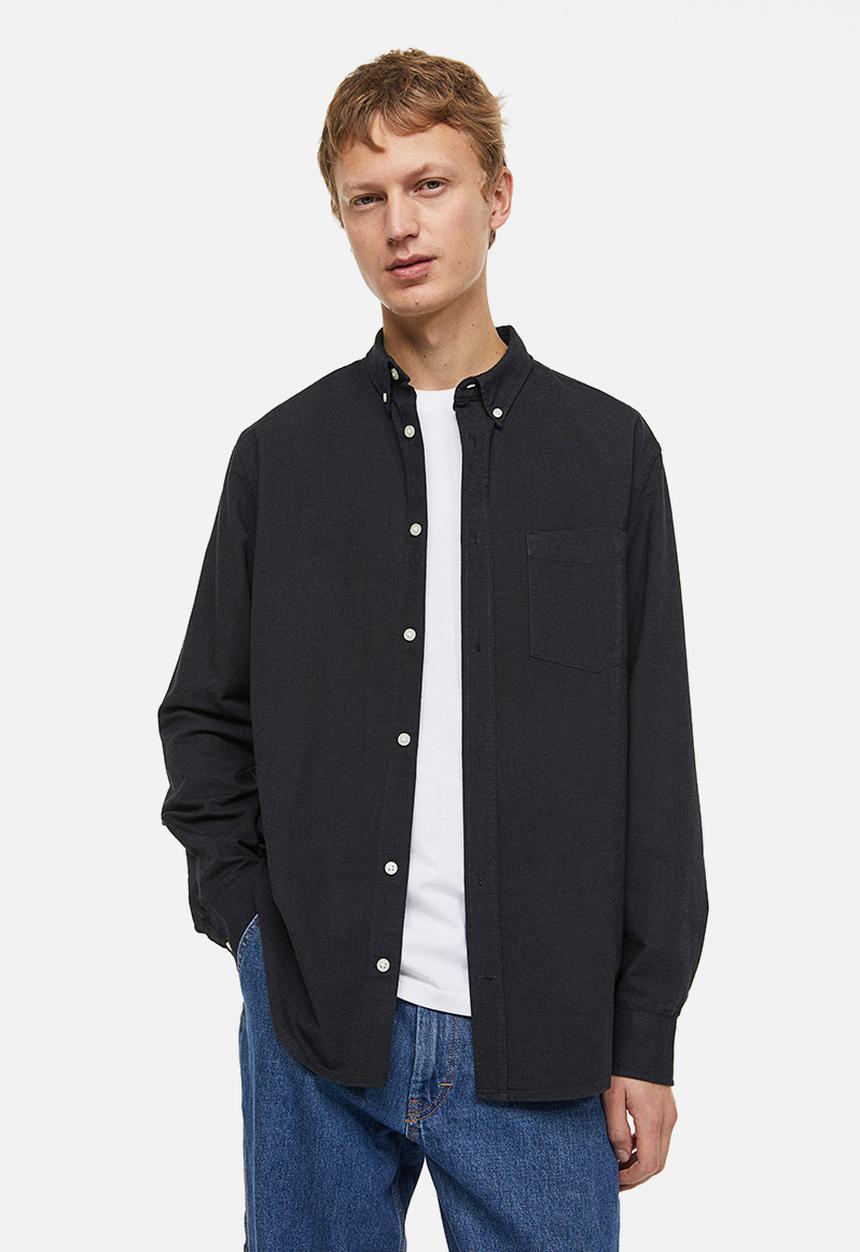 H&M - Regular fit oxford shirt - anthracite grey