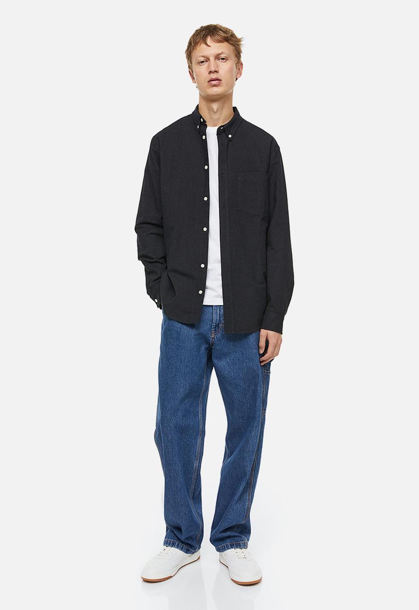 H&M - Regular fit oxford shirt - anthracite grey