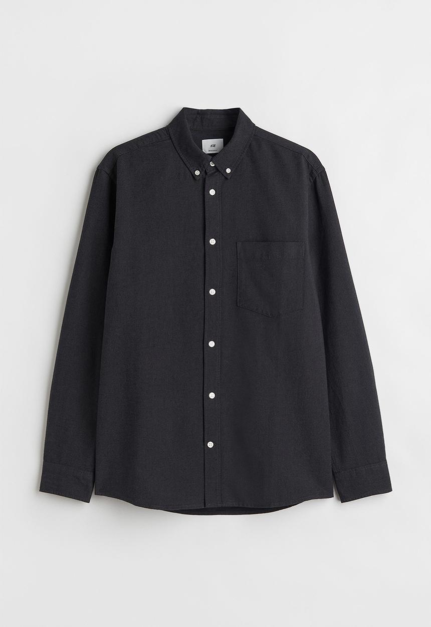 H&M - Regular fit oxford shirt - anthracite grey