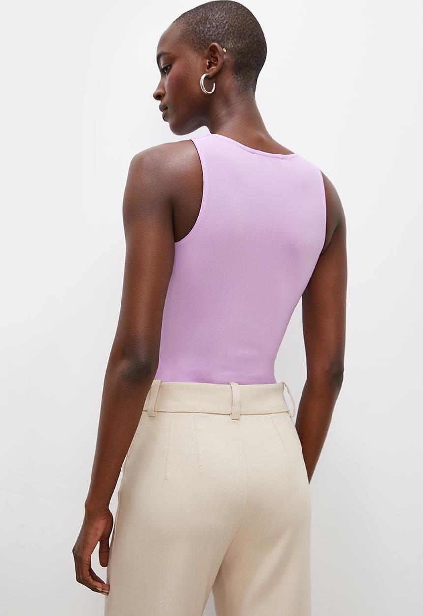 Superbalist - Crew neck cutaway bodysuit - purple rose