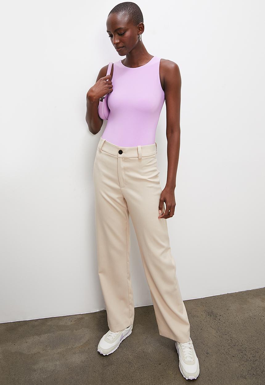 Superbalist - Crew neck cutaway bodysuit - purple rose
