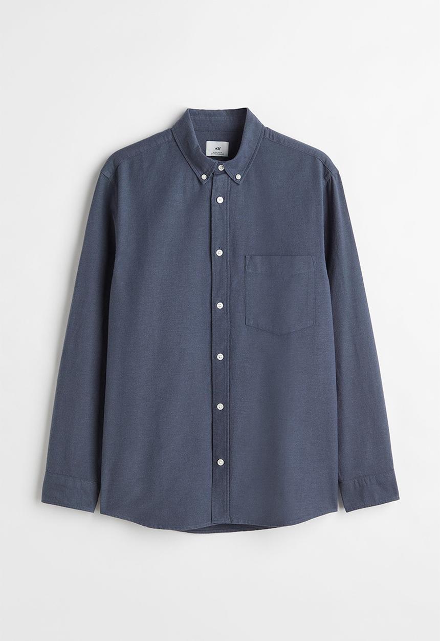 H&M - Regular fit oxford shirt - dark blue 