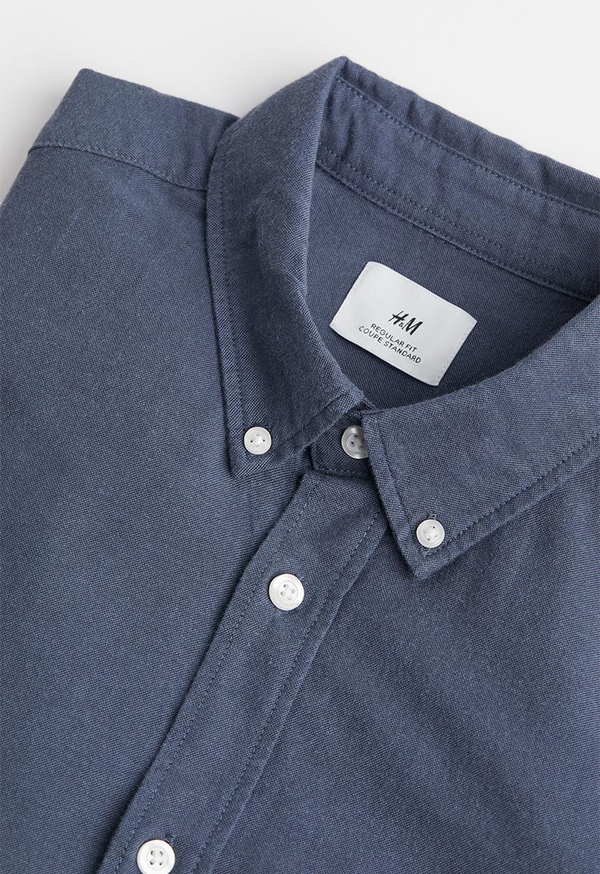 H&M - Regular fit oxford shirt - dark blue 