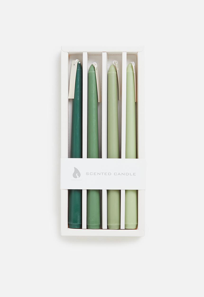 Sixth Floor - Set of 4 gradient candle - green