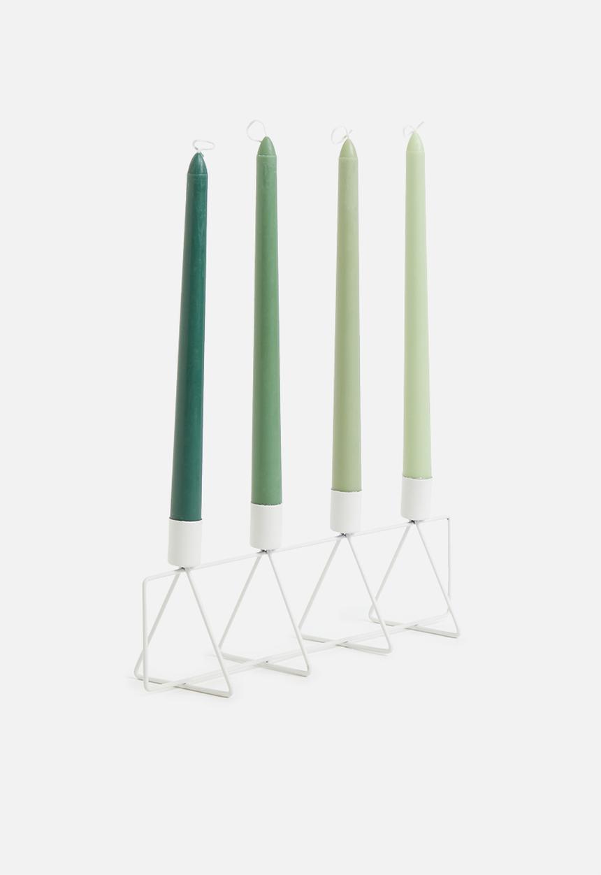 Sixth Floor - Set of 4 gradient candle - green