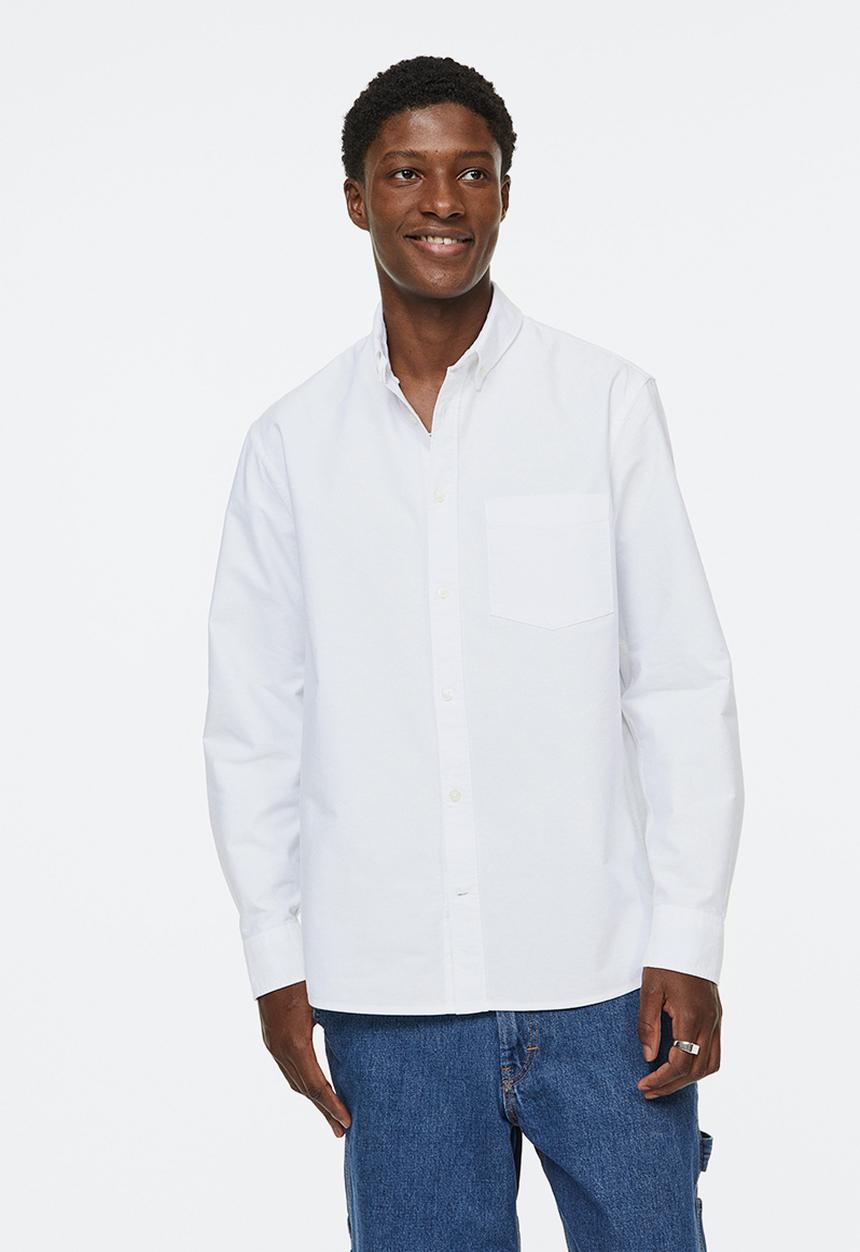 H&M - Regular fit oxford shirt - white