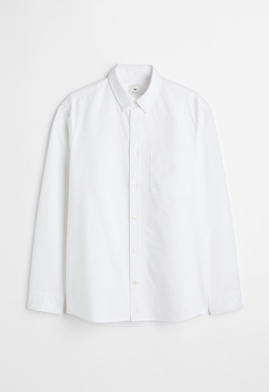 H&M - Regular fit oxford shirt - white