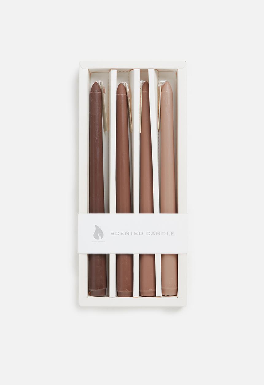 Sixth Floor - Set of 4 gradient candle - brown
