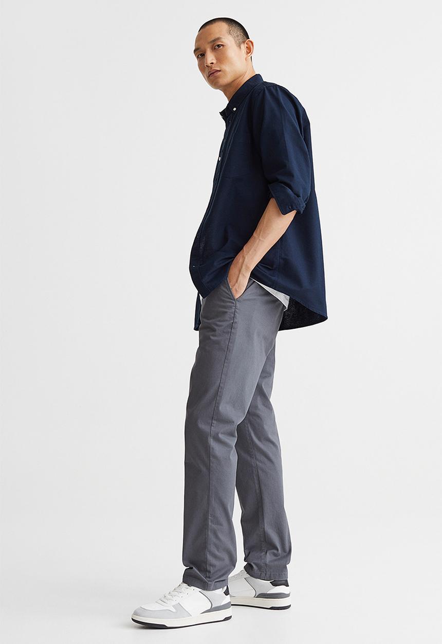 H&M - Slim fit cotton chinos - anthracite grey