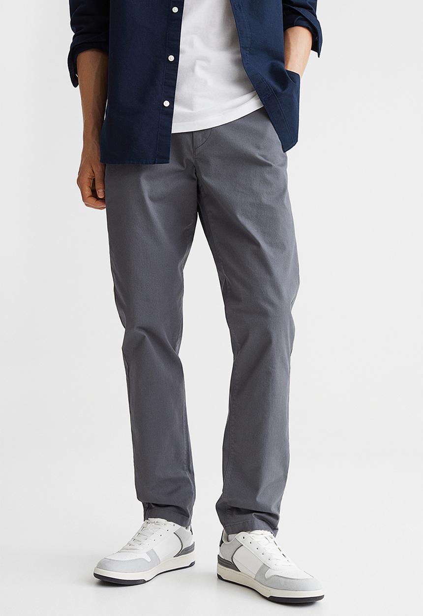 H&M - Slim fit cotton chinos - anthracite grey