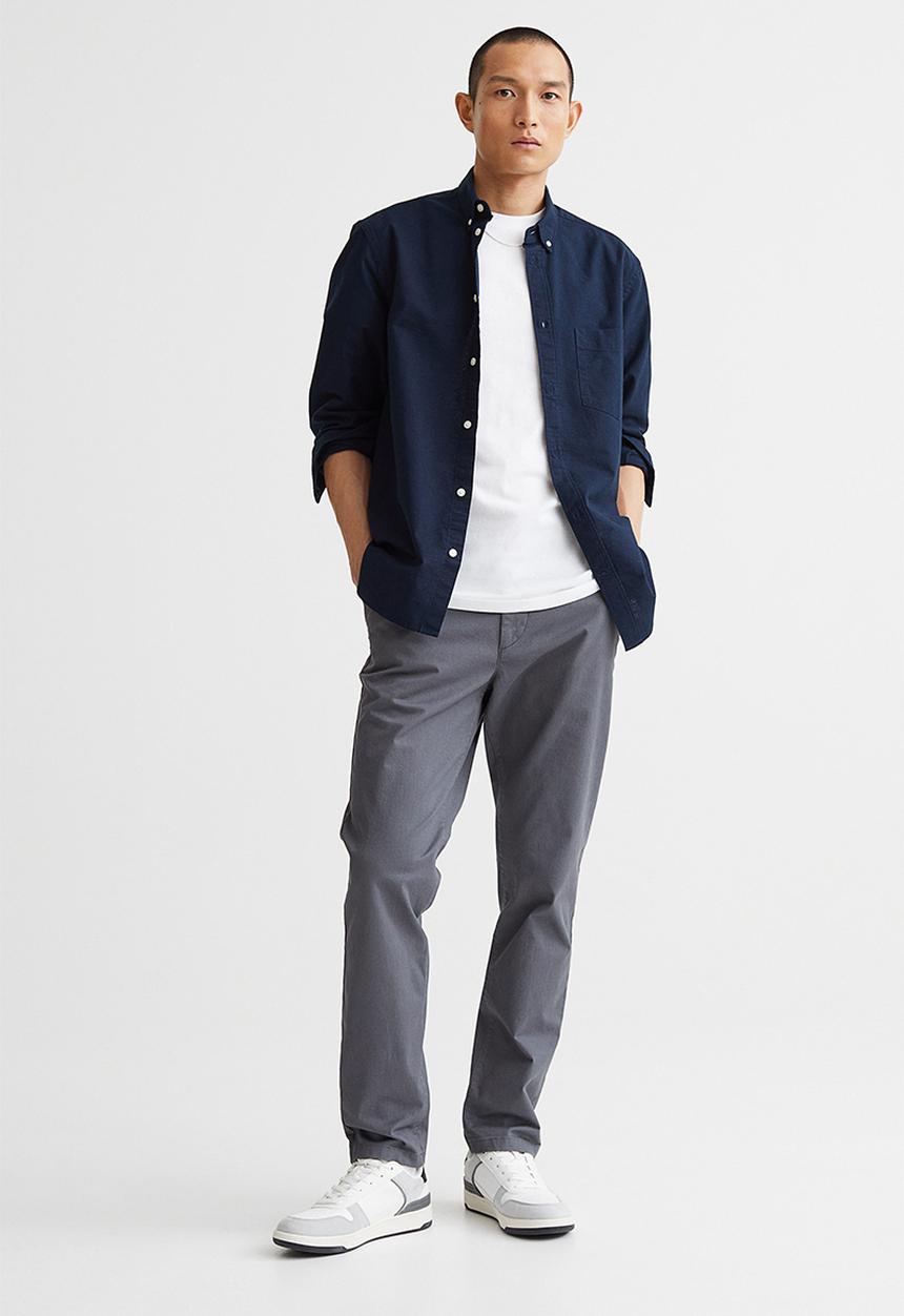 H&M - Slim fit cotton chinos - anthracite grey
