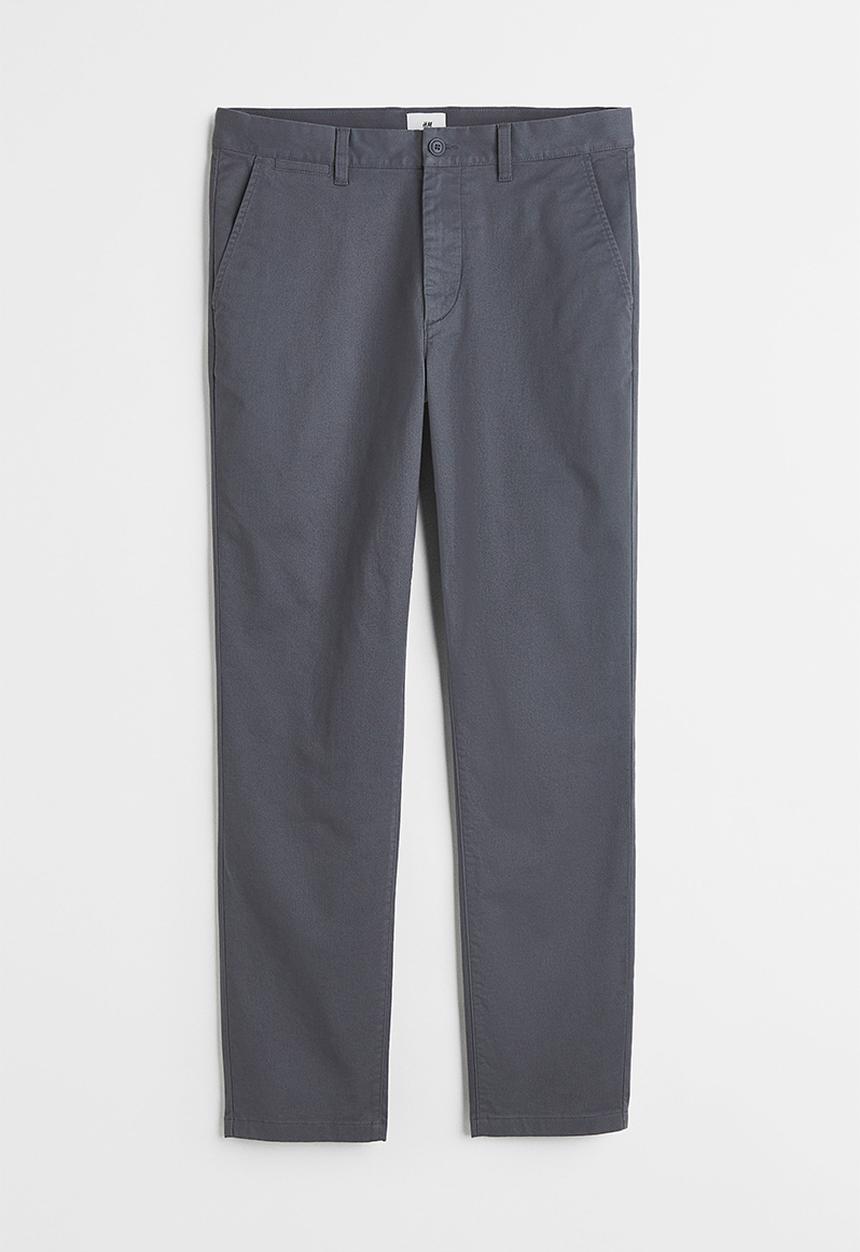 H&M - Slim fit cotton chinos - anthracite grey