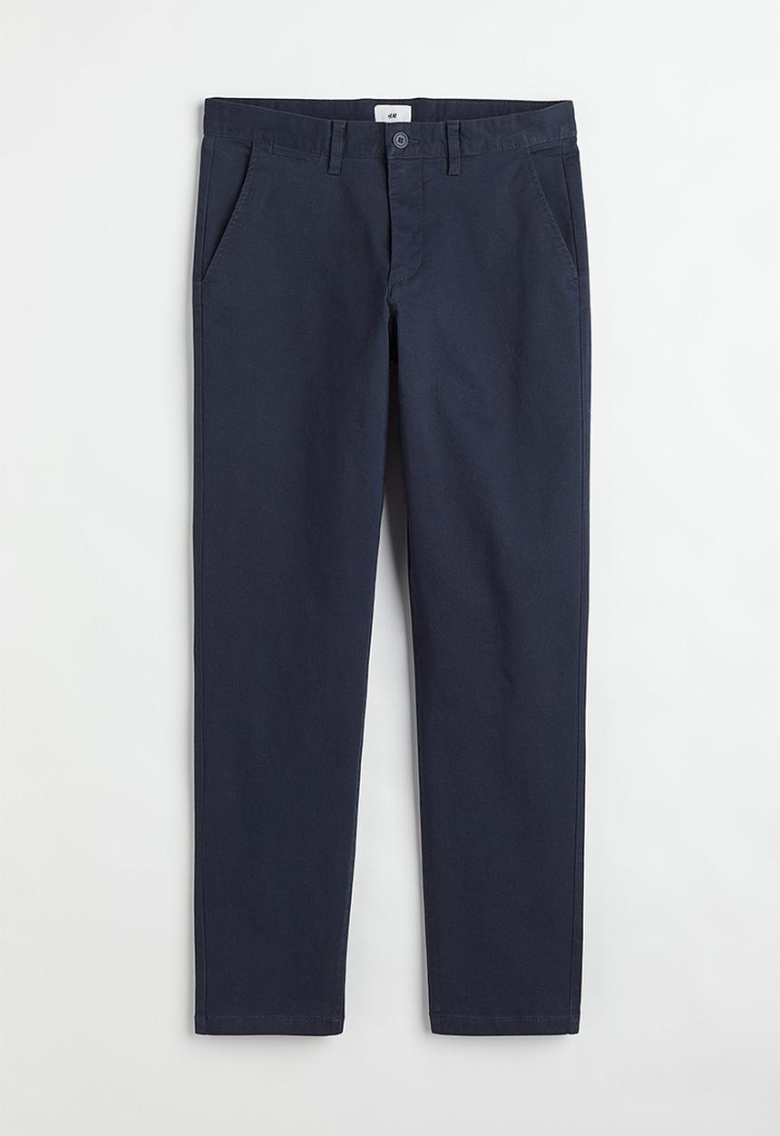 H&M - Slim fit cotton chinos - dark blue
