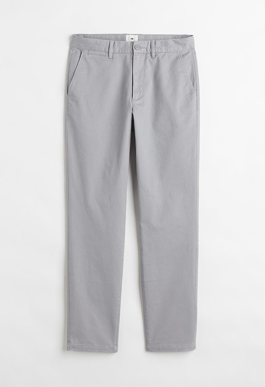 H&M - Slim fit cotton chinos - light grey