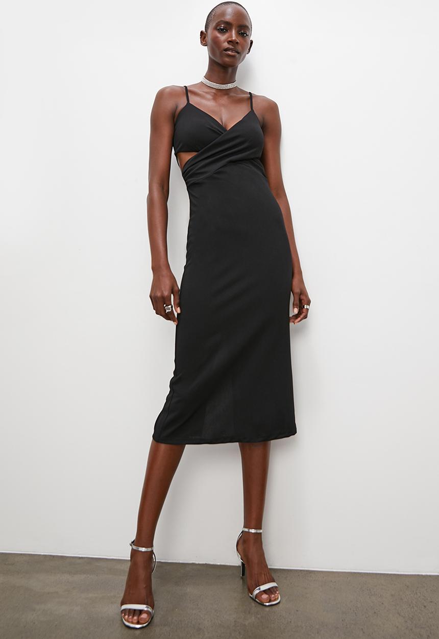 Superbalist - Cross over maxi dress - black