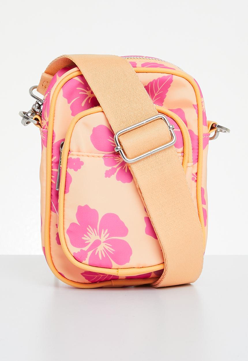 Rubi - Nellie camera cross body bag - retro hibiscus mango/pink