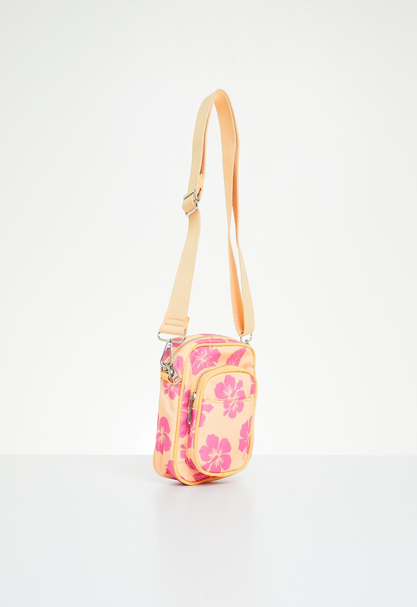 Rubi - Nellie camera cross body bag - retro hibiscus mango/pink