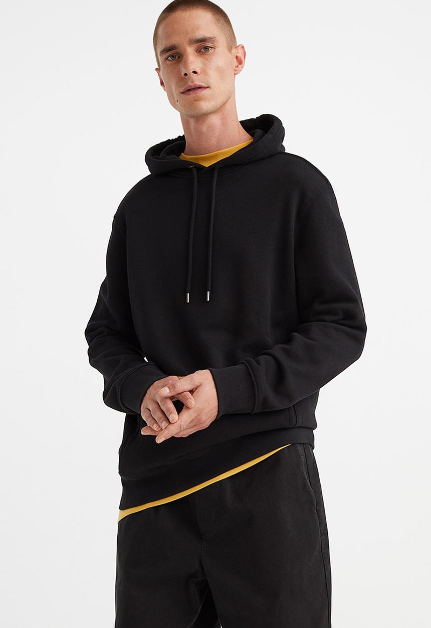 H&M - Regular fit hoodie - black