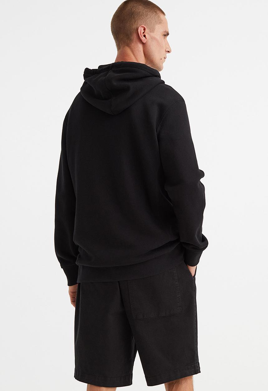 H&M - Regular fit hoodie - black