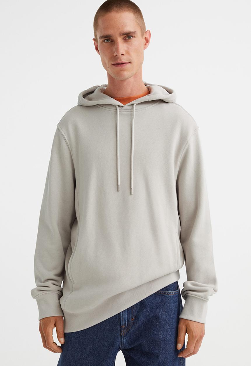 H&M - Regular fit hoodie - light greige 