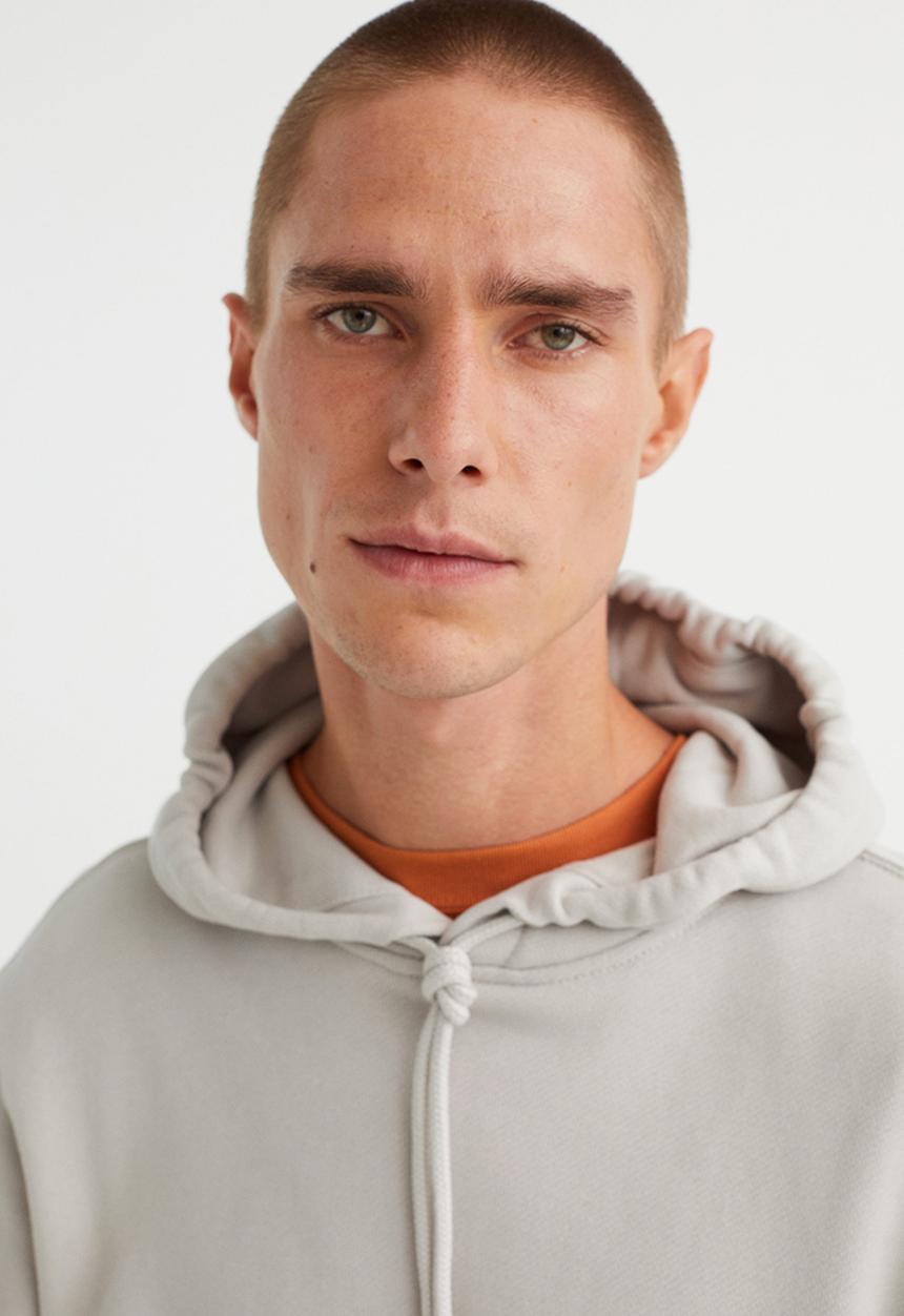 H&M - Regular fit hoodie - light greige 