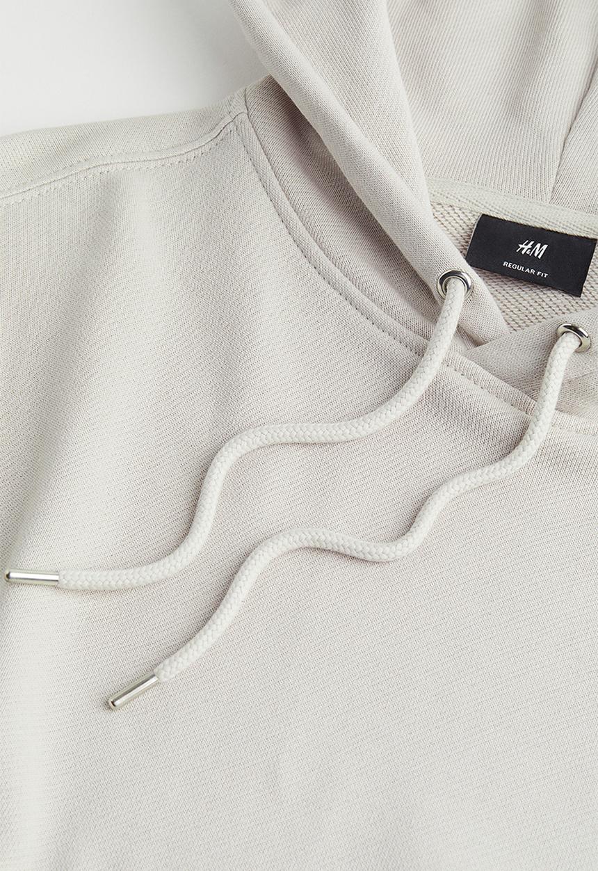 H&M - Regular fit hoodie - light greige 