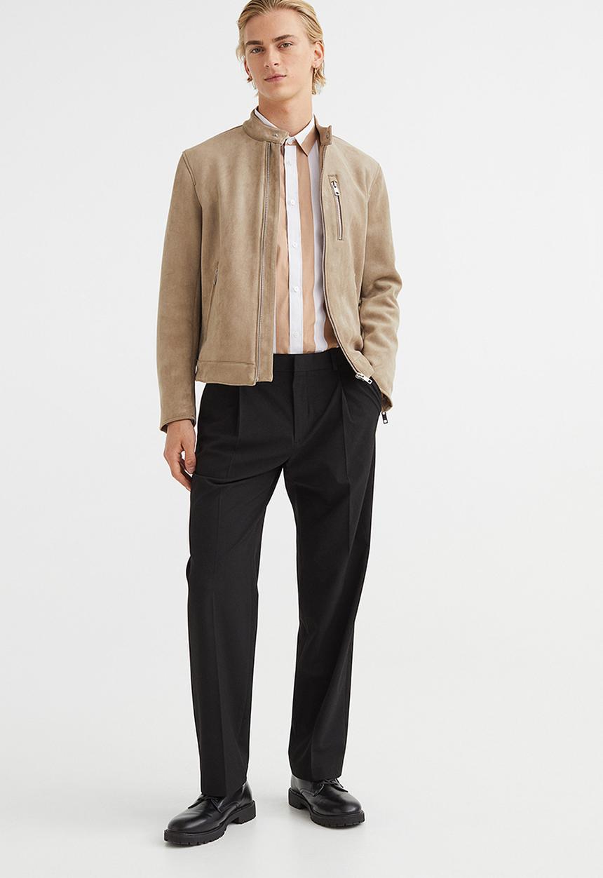 H&M - Regular fit shirt - beige/striped