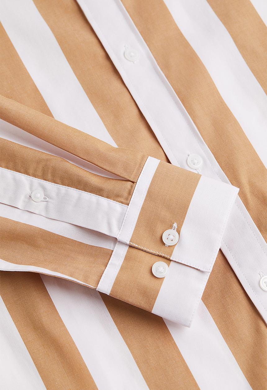 H&M - Regular fit shirt - beige/striped