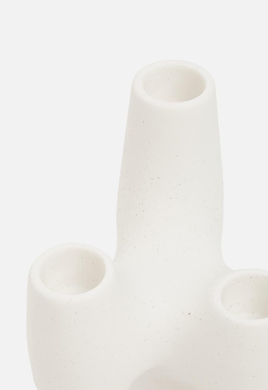 Sixth Floor - Crater ceramic candle holder - white