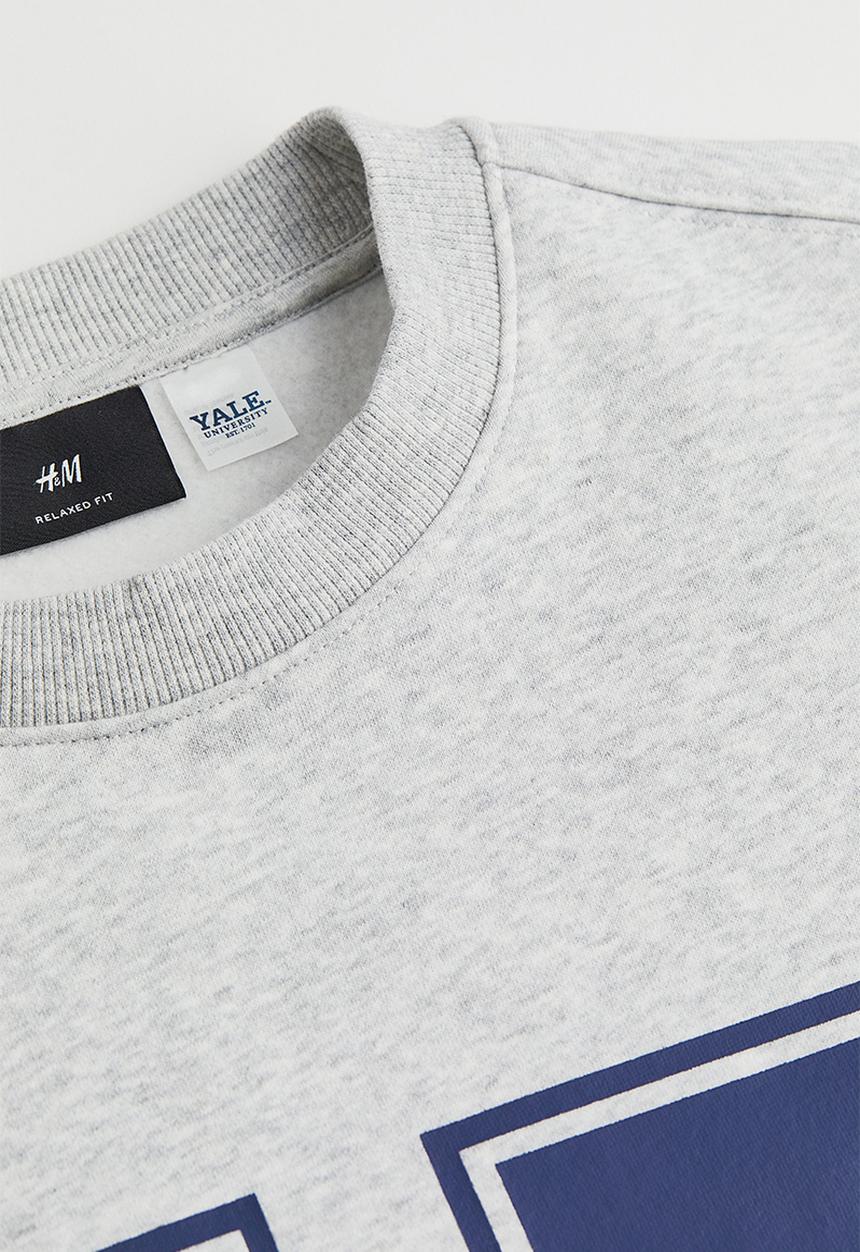H&M - Relaxed fit sweatshirt - light grey marl/yale