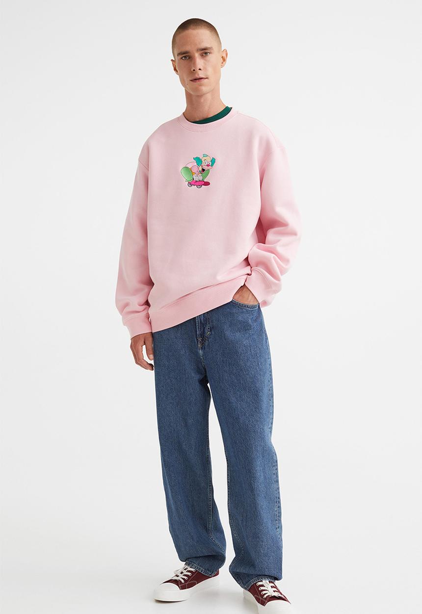 H&M - Relaxed fit sweatshirt - light pink/the simpsons