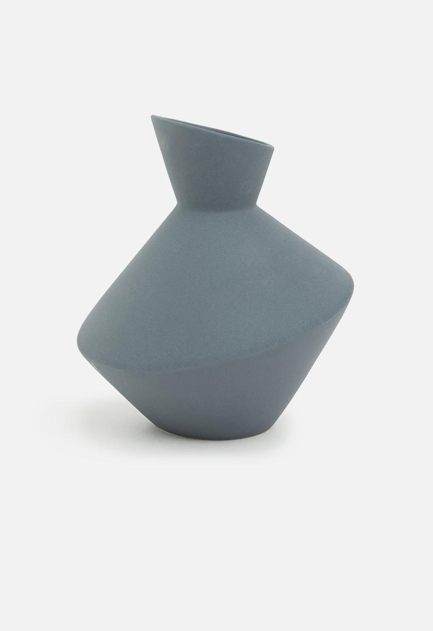 Sixth Floor - Morandi ceramic vase - petrol blue