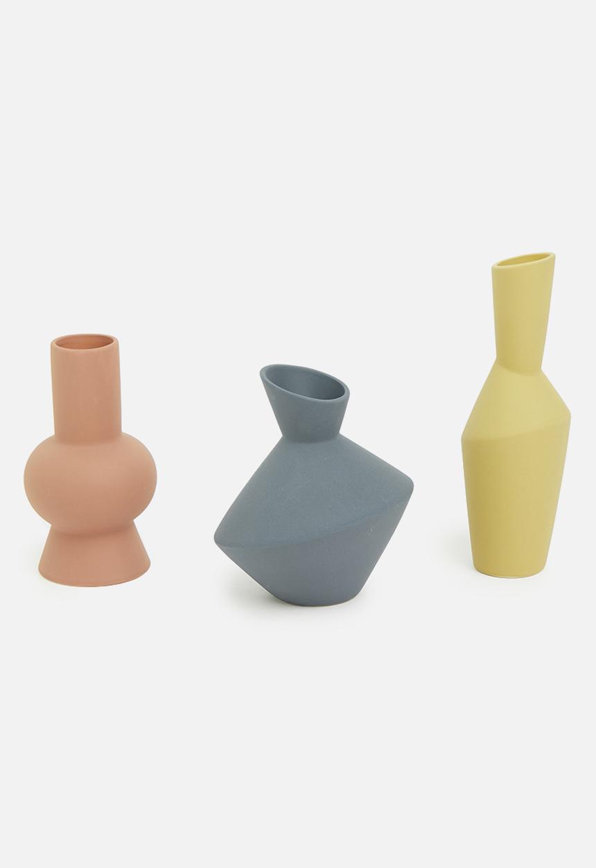 Sixth Floor - Morandi ceramic vase - petrol blue