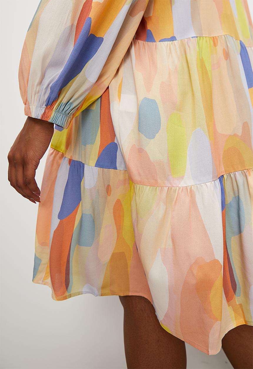 Superbalist - Short tiered dress - multi colour abstract1