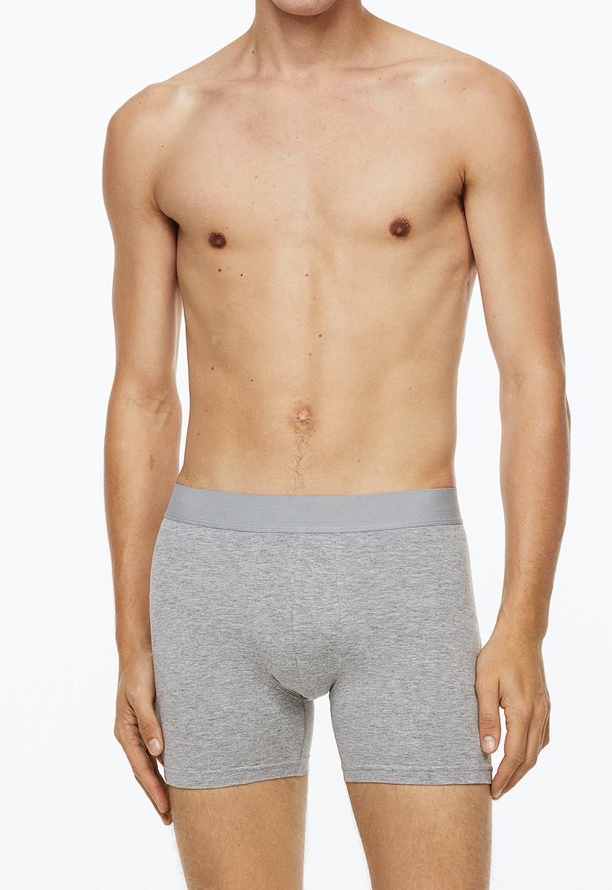 H&M - 5 Pack cotton mid trunks - grey/black