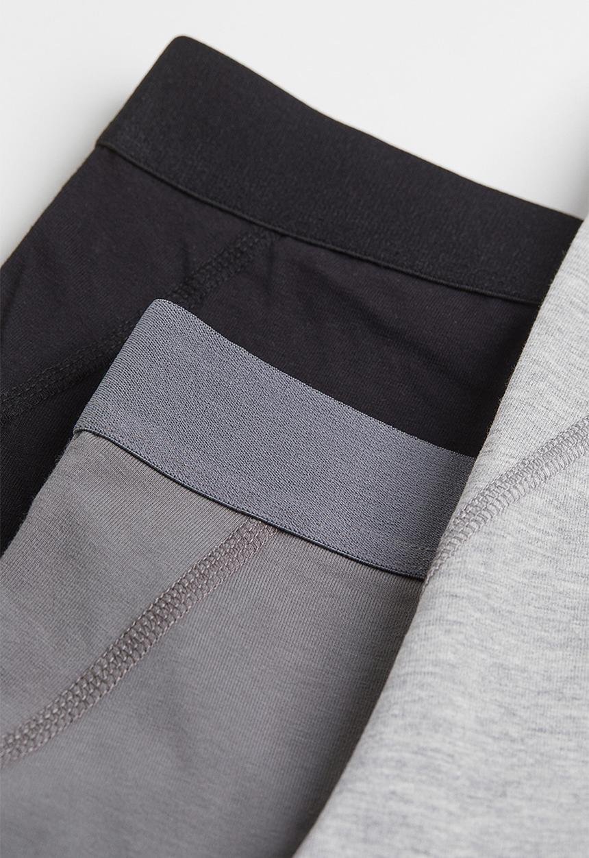 H&M - 5 Pack cotton mid trunks - grey/black