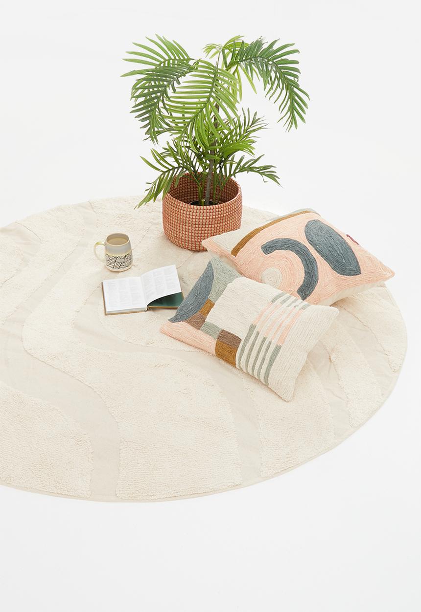 Sixth Floor - Swirl tufted round rug - cream